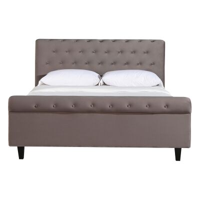 Willow Fabric Bed, Queen, Dark Grey