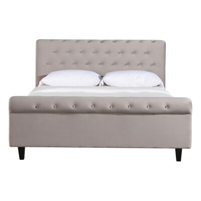 Willow Fabric Bed, Queen, Light Grey