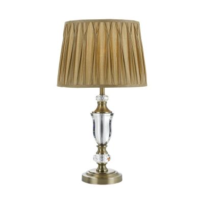 Wilton Metal & Glass Base Table Lamp, Antique Brass