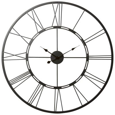 Kingston Metal Round Wall Clock, 100cm, Black