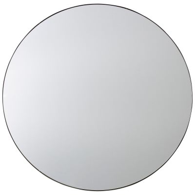 Coco Iron Frame Round Wall Mirror, 80cm, Black