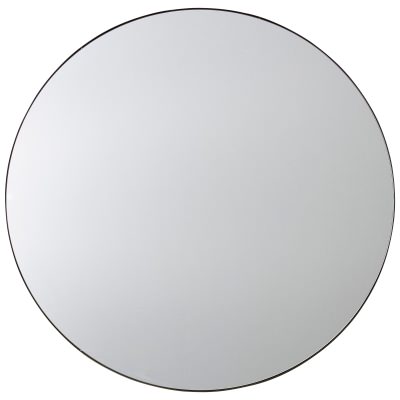 Coco Iron Frame Round Wall Mirror, 100cm, Black