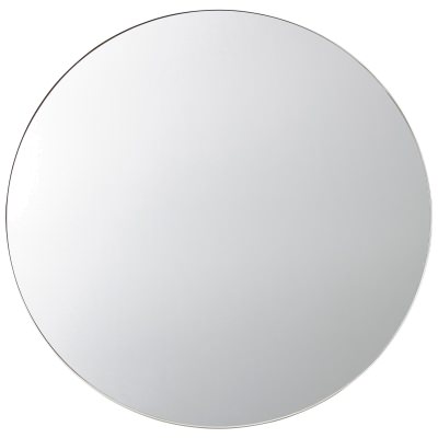 Coco Iron Frame Round Wall Mirror, 100cm, White