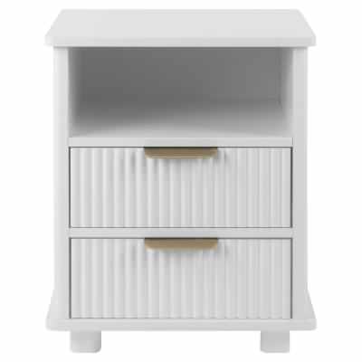 Griselda Wooden Bedside Table, White