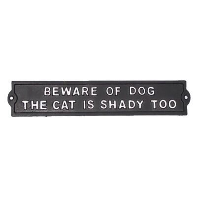 Beware Of Dog Cast Iron Wall Plaque