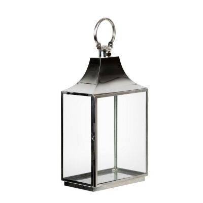 Aurielo Stainless Steel & Glass Lantern, Large