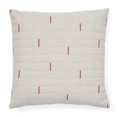 Corin Cotton Linen Scatter Cushion Cover, Red Embroidery