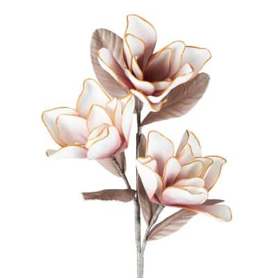 Hedera Artificial Triple Head Magnolia Stem, Pale Pink