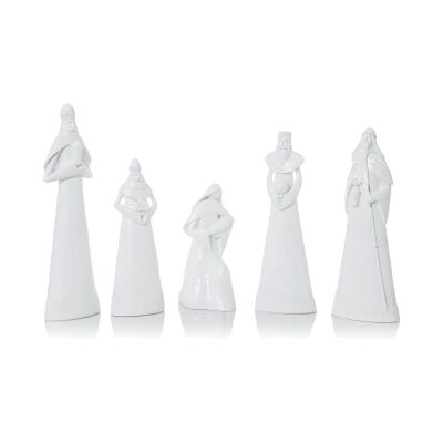 Salinas 5 Piece Nativity Figurine Set, White