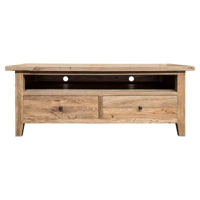 Ardentes Oak Timber Parquetry 2 Drawer TV Unit, 140cm