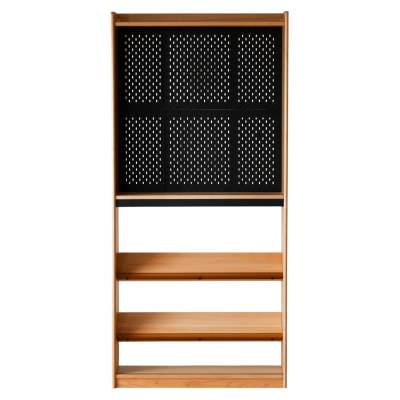 Akita American Cherrywood Modular Display Shelf, Pegboard Panel