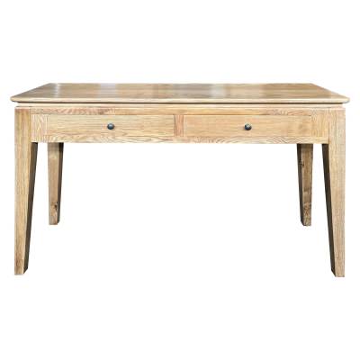 Avie Oak Timber 2 Drawer Hall Table, 140cm