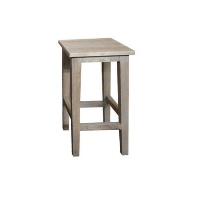 Bourdon Oak Timber Table Stool, Grey Wash