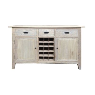 Bourdon Timber 2 Door 3 Drawer Sideboard with Removable Wine Rack, 140cm