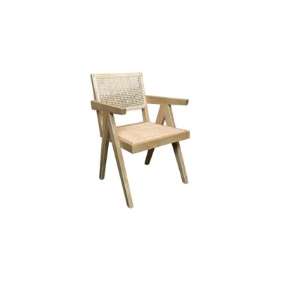 Maron Timber & Rattan Carver Dining Chair, Natural