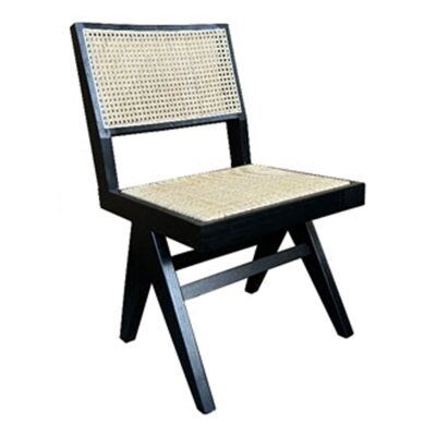 Maron Timber & Rattan Dining Chair, Black