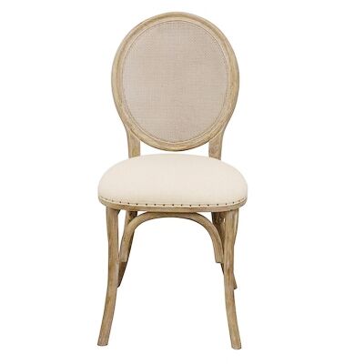 Maretta Fabric & Elm Timber French Dining Chair