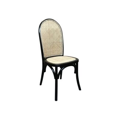 Luant Timber & Rattan Dining Chair, Black