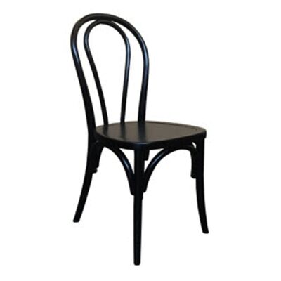 Maillet Stackable Bentwood Dining Chair, Timber Seat, Black