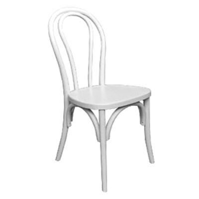Maillet Stackable Bentwood Dining Chair, Timber Seat, White