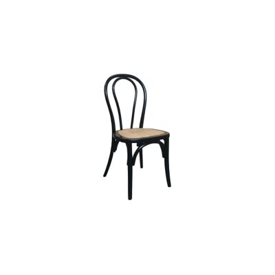 Maillet Stackable Bentwood Dining Chair, Rattan Seat, Black
