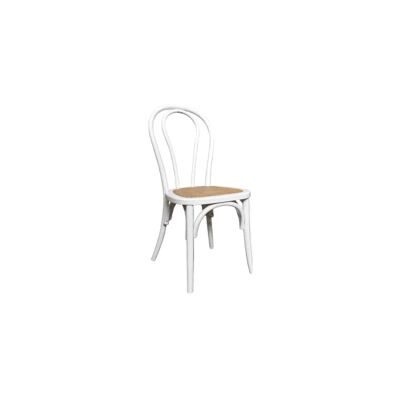 Maillet Stackable Bentwood Dining Chair, Rattan Seat, White