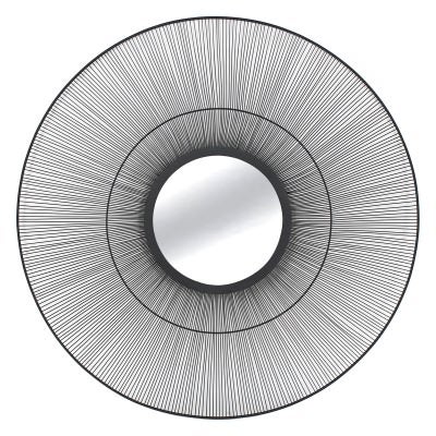 Disco Iris Metal Frame Round Wall Mirror, 90cm