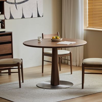 Wexor American Walnut Timber Round Dining Table, Timber Top, 110cm