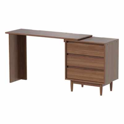 Alvorn American Walnut Timber 3 Drawer Configurable Dressing Table