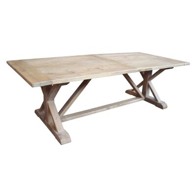 Montlouis Reclaimed Timber Trestle Dining Table, 245cm