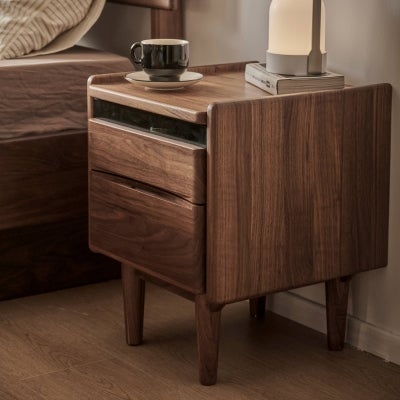 Vola American Walnut Timber Bedside Table