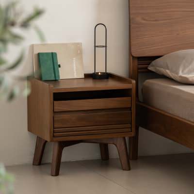 Lethan American Walnut Timber Bedside Table