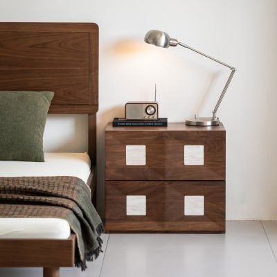 Olyva American Walnut Timber Flip-down Door & 1 Drawer Modular Storge Unit