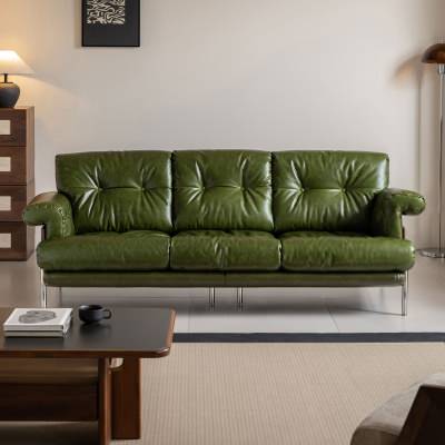 Kroman Waxed Leather Modular Sofa, 3.5 Seater