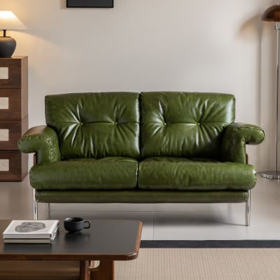 Kroman Waxed Leather Sofa, 2 Seater