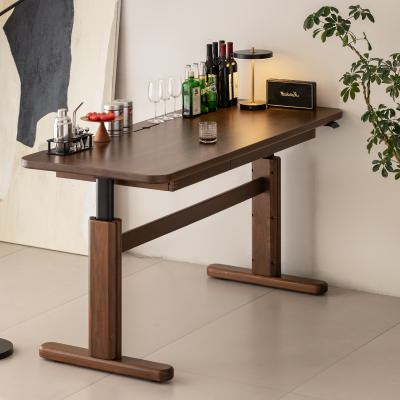 Molten American Walnut Timber Electric Standing Desk with Drawers, 120cm