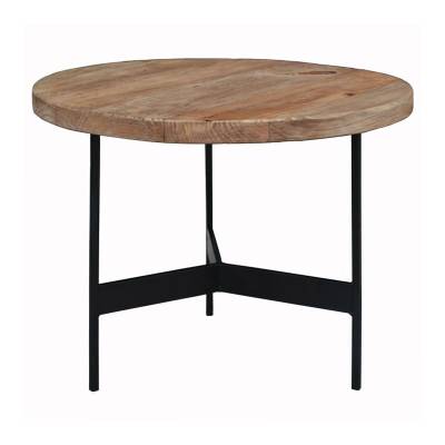 Louseff Reclaimed Timber & Metal Round Coffee Table, 50cm