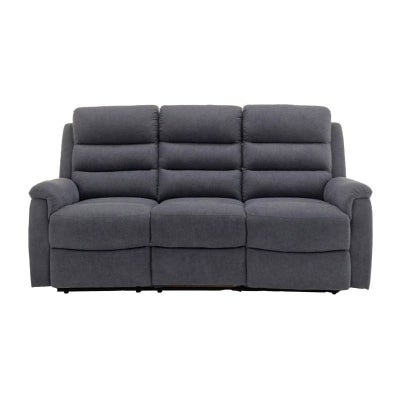 Reno Suede Fabric Recliner Sofa, 3 Seater, Charcoal