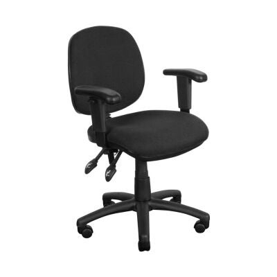 Task Fabric Office Chair with Arms, Black