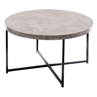 Harper Concrete Effect Top Round Coffee Table, 80cm 