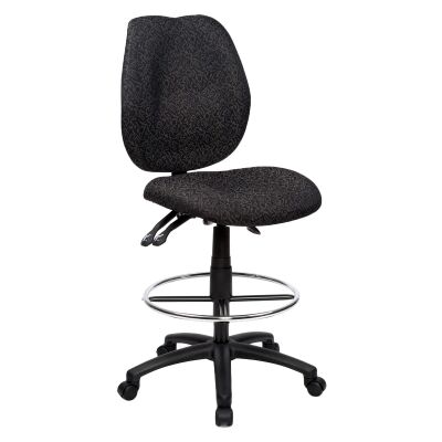 Sabina Fabric Office Drafting Chair, Black