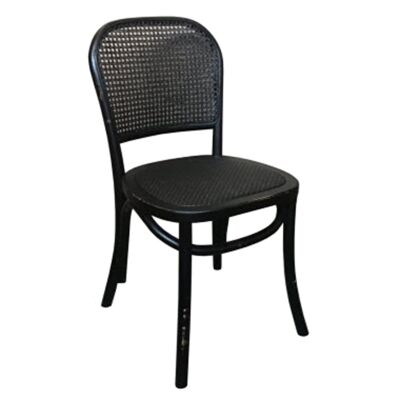 Andros Timber & Rattan Dining Chair, Distressed Black