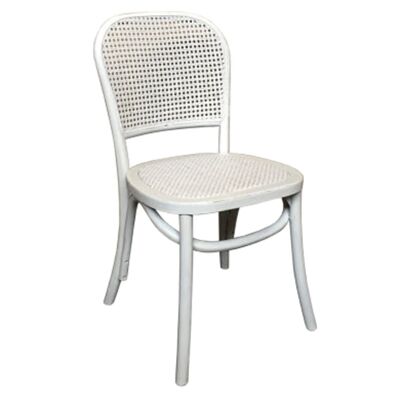 Andros Timber & Rattan Dining Chair, Distressed White
