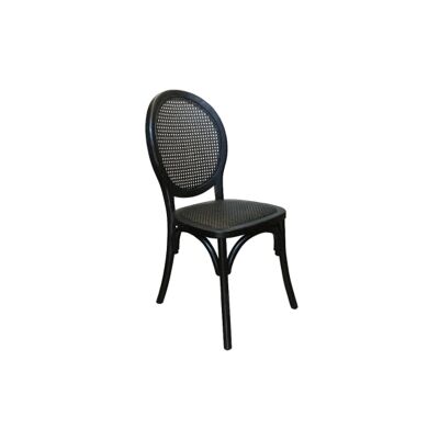 Ardon Timber & Rattan Dining Chair, Distressed Black