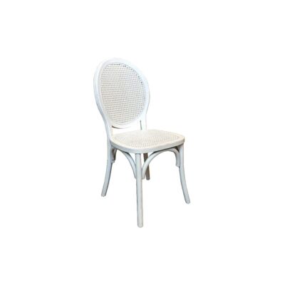 Ardon Timber & Rattan Dining Chair, Distressed White