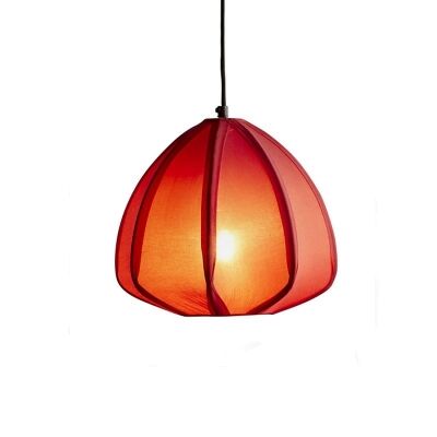 Urchin Cotton Fabric Lantern Pendant Light, Small, Red