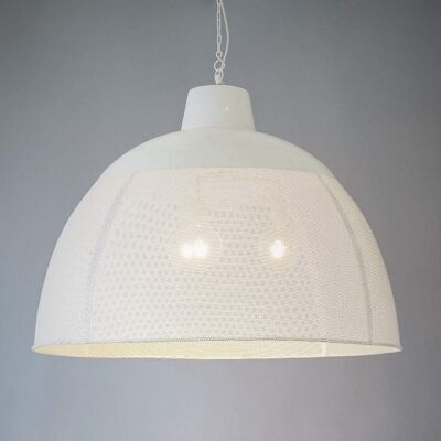 Riva Perforated Iron Dome Pendant Light, Extra Large, White