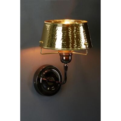 Jacobsen Hammered Metal Flared Wall Light, Gold