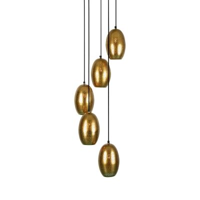 Constellation Perforated Metal Cluster Pendant Light, Brass