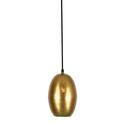 Stella Perforated Iron Pendant Light, Brass